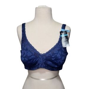 Bali Smoothing Bra Size 38C Blue Sexy Lace Soft Lining Underwire New with Tags